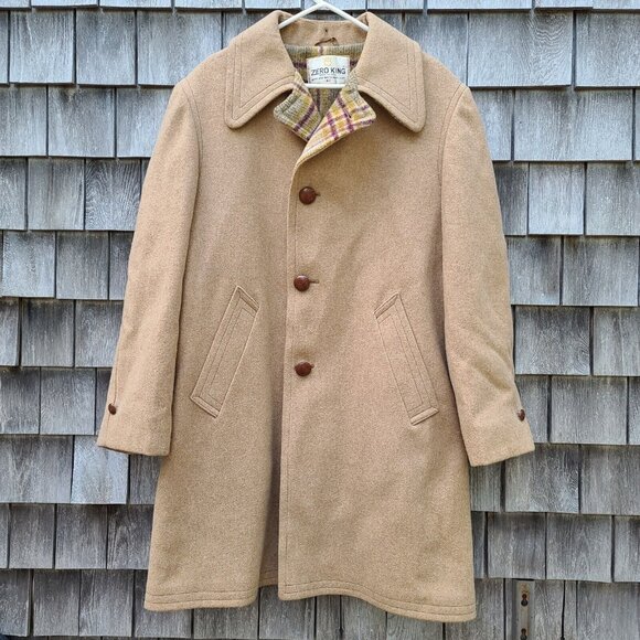 Zero King Vintage Wool 3 Button Overcoat Car Coat Men’s 42 Made In USA - Picture 1 of 4
